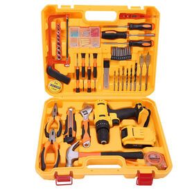 Power Tools Combination Toolbox Home Repair Toolkit Cordless Electric Screwdriver Tool Box Household Hand Tool Set OEM
