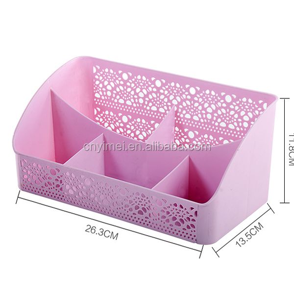 plastic 4 dividng storage box Antique five-lattice storage basket modern desk organizer