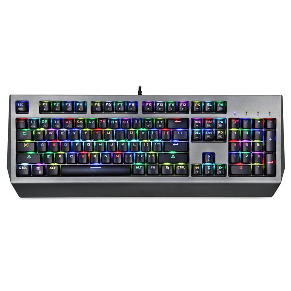 Motospeed Gaming Keyboards,104 Keys Full-Size Mechanical Keyboard Wired 26 RGB Backlit with Switch Gamer Keyboards for Windows