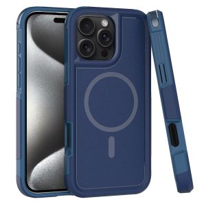 2024 New 2 in 1 Cellphone Mobile Phone Case Magnets Wireless Charging Back Cover TPU PC Hybrid Shell Case For iPhone 16 Pro Max