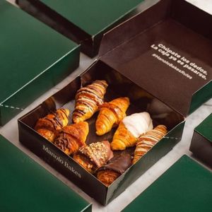 Eco Friendly Bakery Packaging Sushi Box Takeaway Luxury Cake Donuts Cookie Brownie Paper Packing Paper Boxes with Inserts Sleeve