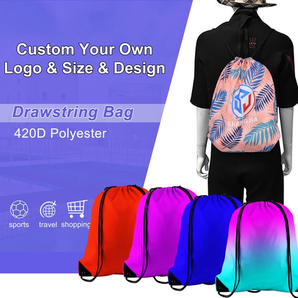 Drawstring Bags Bulk Purple Drawstring Backpack String Cinch Sack Sport Gym Backpack Bags for Yoga Traveling Outdoor Sports