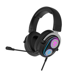 OEM Hot Selling Stereo PC Gaming Headset with Microphone wired Microphone headphones light metal bass gaming earphone
