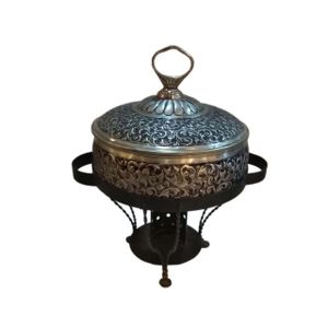 Hotel Restaurant Luxury Ceramics Chafing Dish Wedding Party Buffet deluxe glass lid chafing dish golden round chafing dish