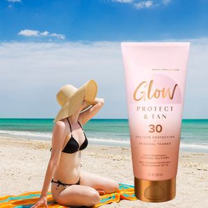 Manufacturer Custom Logo Tanning Sunscreen Lotion Water Resistant Uva Uvb Broad Spectrum Spf 30 50 Tan Sunscreen