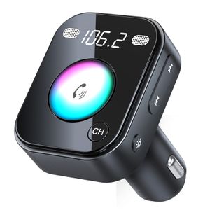 VC02 Wireless BT5.3 FM Transmitter Hand free Calling Colorful Lights Non-Wake-Up Voice-Activated Bluetooth Car FM Transmitter