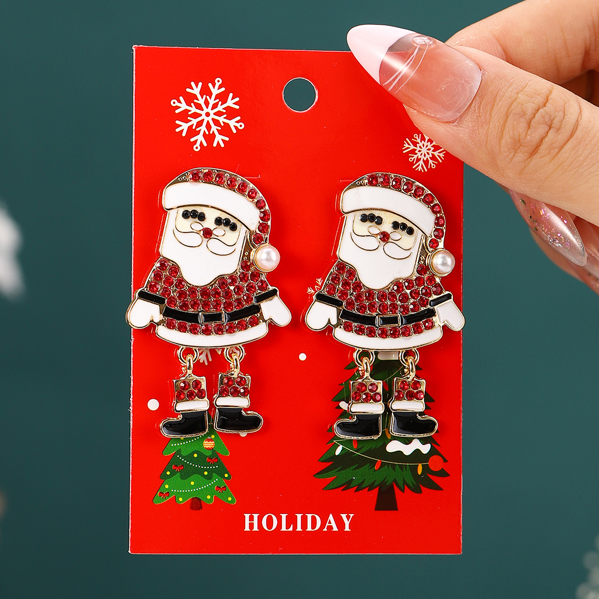 New Trend Christmas Series Women Alloy Santa Claus Pendant Earring Christmas Drop Earring