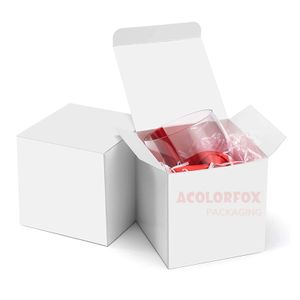 Recycled Empty Candle Boxes Eco Friendly Candle Packaging White Tuck Top Carton Box