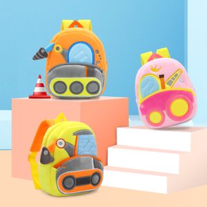Personalized Logo Cute Kindergarten Children'S Plush School Soft Colorful Lovely Cars Plush School Bag