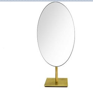 Large Oval Tabletop Vanity Tempered glass Mirror 7x12 Antique Brass Luxuries Makeup Mirror