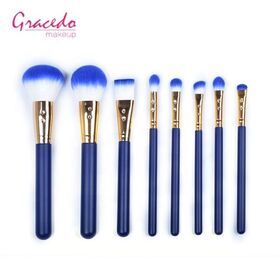 blue 8 pcs diamond makeup brush cosmetic powder brush with diamond
