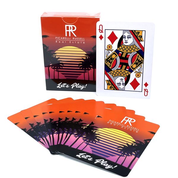 Custom Card Game Printing Logo Paper Custom Game Playing Bridge Cards Advertising  Waterproof Sublimation Poker