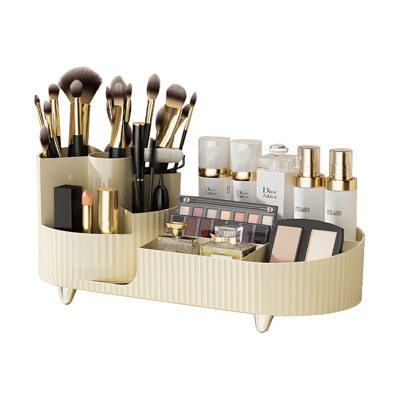 Hangzhou Ruiyun Trading Firm. Multi functional rotatable split format large capacity makeup brush storage box, lipstick storage box, cosmetics storage box