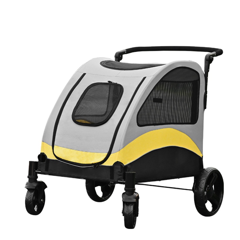 Hangzhou Likong Industrial Co., Ltd. Large Capacity Foldable Pet Stroller Cart for Cats and Dogs Wheel-Powered Pet Trolley Carrier Pet Carriers & Travel Product