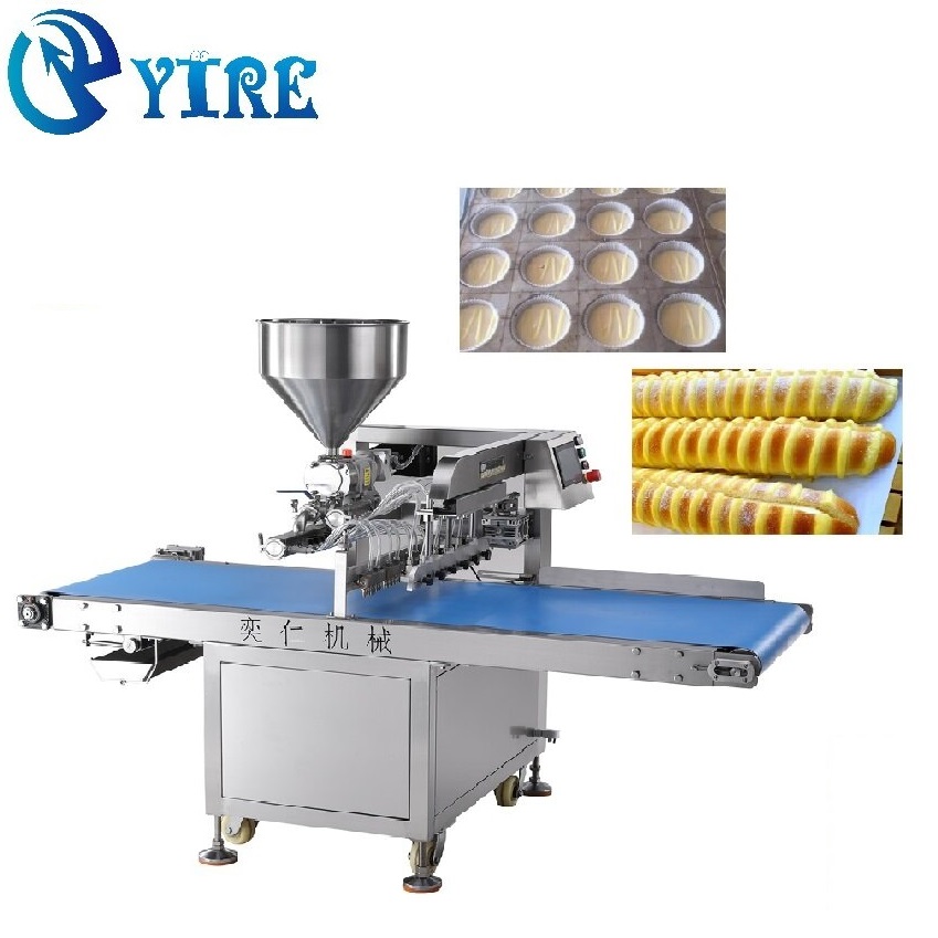 Automatic Bread Cake Production Line Chocolate Cream Topping Machine Patterns Can Be Customized
