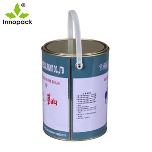 Printed 4L 1 Gallon Tin Plated Steel Paint Can with Metal Handle