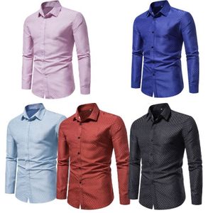 Hign Quality Cotton Long Sleeve Colorful Business Button Up Luxury Shirt For Mens