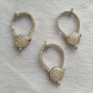 High Quality Clear CZ Micro Pave Lobster Clasp Connector with Rhinestone Accessory For Jewelry Making (MPB086)