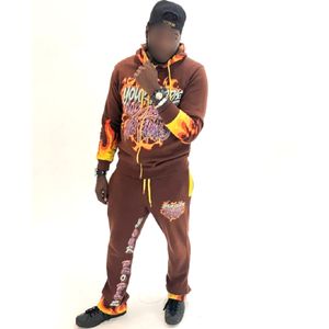 Screen printed tracksuit for men custom Logo Print Training Jogging street Wear Puff Printing Tracksuits hoodie and pant set