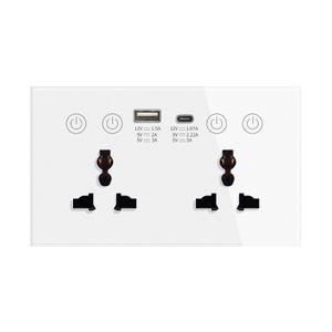XUGUANG 2024New Home Automation Tuya Smart Life voice control Alexa Power Monitor UK Plug USB Type-C socket 10A WiFi Wall Socket