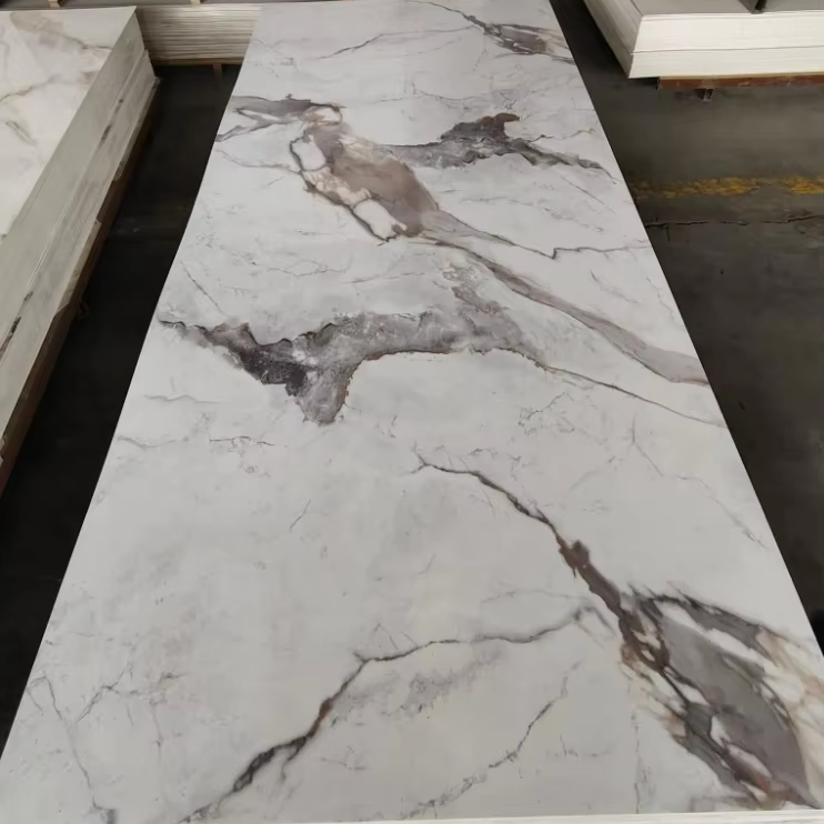 Guangzhou Mywow Decor Co., Ltd. 1.22x2.8m 3mm High Quality Boards High Glossy Continuous UV Printed Marble Sheet for Home Decoration Wall