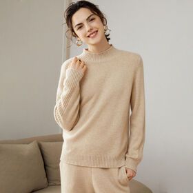 Women Fashion Saddle Shoulder 7 Gauge Thick Cashmere Sweater