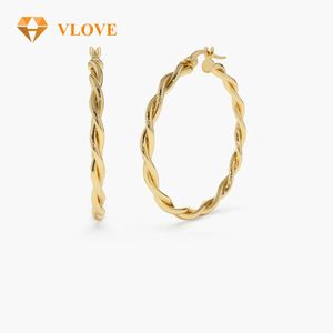 VLOVE Personalized 14K Gold Jewelry Designer Earrings 14k Twist Earrings 40MM