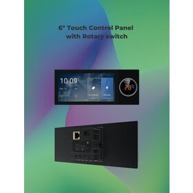 Smart Home Wall Switch 6" Touch Control Panel with Thermostat Light Dimmer Rotary Switch ZigBee Tuya Gateway