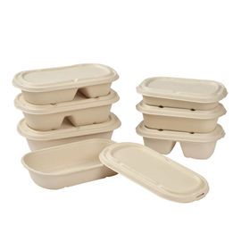 Food Packaging Container 750 ml Sugarcane Paper Take Out Food Container Biodegradable Food Disposable Container With Lid