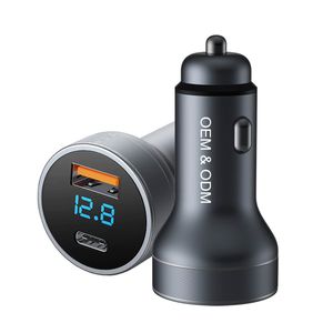 New Design 3 Port Car Charger 72W Aluminum alloy fast charging Type-C PD 36W dual port QC 3.0 36W Fast led Car USB Charger