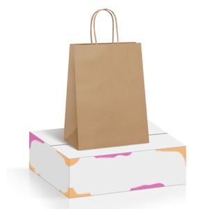 Eco-Friendly Shopping Christmas Birthday Gifts Recyclable Tote Small Business Brown Costume Paper Bags