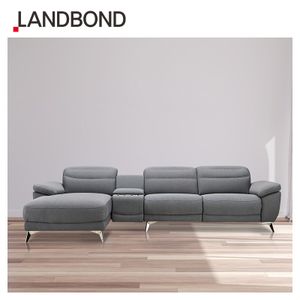 Modern Sectional L Shape Sofa Fabric Recliner Apartment Furnitures House Sofa Set Luxury Living Room Sofa With Reading Lamp