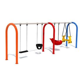 China professional manufacture Color Powder Coated Patio Swings, Kids Outdoor Metal Swing Set