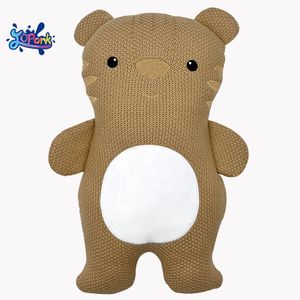 Customized Brown Crochet Tiger Toy Stuffed Animal Plush Soft Plushies Zoo Theme Party Baby Soothing Toy Huggable Pillow Pet Gift