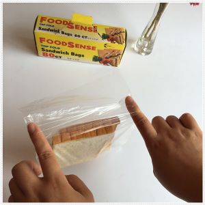 YURUI Retail Box Packaging Transparent Ldpe Fold Top Flat Poly Food Bag Top Folded Sandwich Bag
