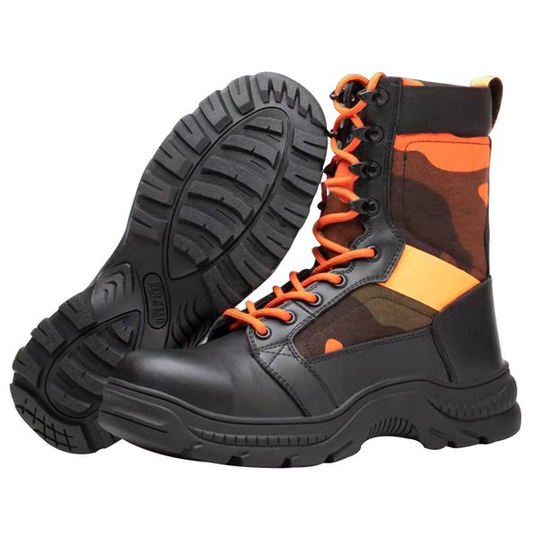 928 Cow leather safety shoes steel toe work boots construction  Men rescue flame retardant safety boots for men