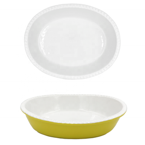 Nordic Reusable Unique Ceramic Baking Oven Yellow Ceramic Cooking Pan
