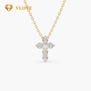 VLOVE Fashion Custom Jewelry Diamond Necklaces 14k Large Diamond Cross
