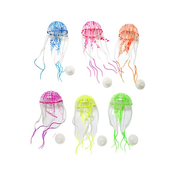 Wholesale Glowing Effect Artificial Jellyfish Fish Tank Aquarium Decoration Mini Submarine Ornament