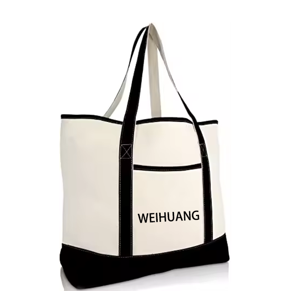 Wholesale Plain Large Custom Organic Cotton Canvas Tote Bag Durable Sturdy Utility Reusable Handled Travel Grocery Shopping Bag