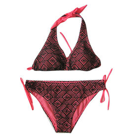 Ladies' sexy bikini in crochet fabric, triangle bikinis