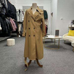 OEM 2024 Spring New Casual Mid-Length Double-Breasted Windbreaker Jacket with Belt Women's Trench Coat