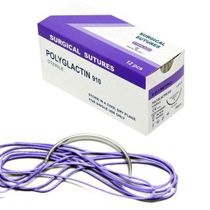 manufacturer medical POLYESTER absorbable Chrome Polyglactin 910 surgical suture thread with needle