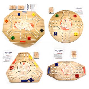 2-6 Player Marbles and CardsFoldable Open in The Middle Jackaroo Game Set Classic wooden Board Game Strategy Competitive
