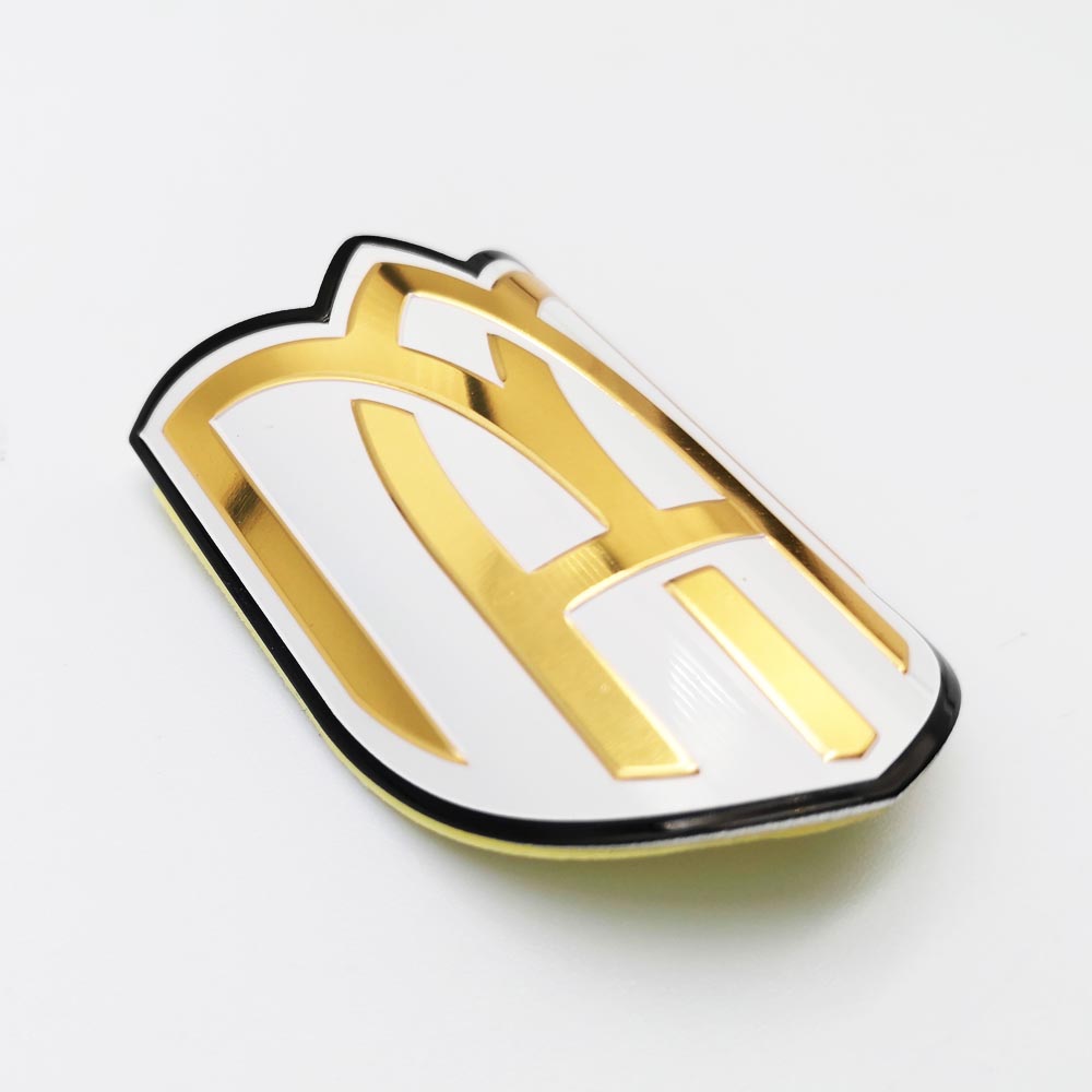 Factory price custom private label bike frame tags decal printing raised metal brand logo stickers