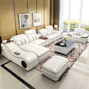 2024 Popular new products Massage function Furniture Living Room Sofa Set Leather Sectional Sofa