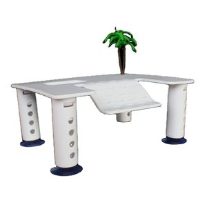 Turtle Floating Pier Basking Platform Tortoise Ramp Reptile Ladder Resting Terrace with Simulation Coconut Tree Tank Aquarium