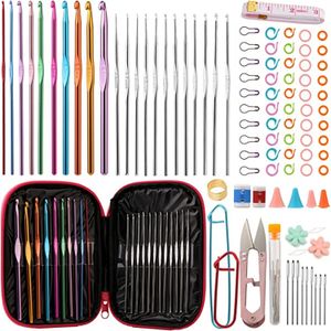 DIY Aluminum Crochet Kit for Beginners Yarn Knitting Needles Sewing Kit Tools Set Crochet Hook