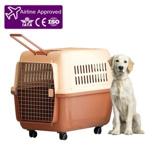 Best Selling Small Animal Dog Travel Carrier Cage / Small Flight Plastic Pet Carrier With Wheels dog cages metal kennels