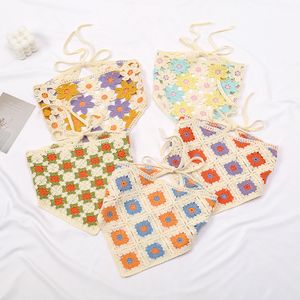 Summer Hair Accessories Knitted Hair Bandana Sunflower Crochet Headscarf Women Triangle Hijab